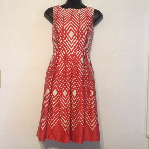 Dress Barn Dresses & Skirts - DRESS BARN Patterned A-line Dress in Melon